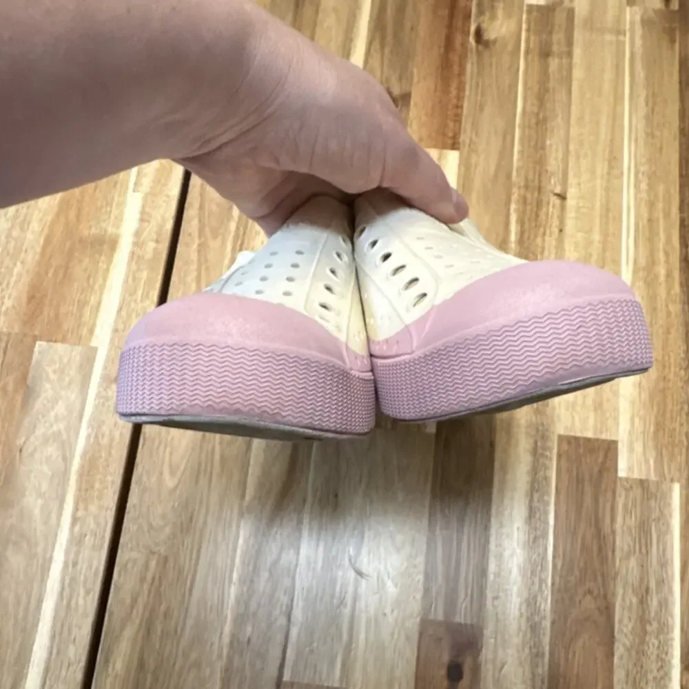 Native Jefferson White Pink‎ Unisex Slip-On Rubber US W 10 M8 Low Top